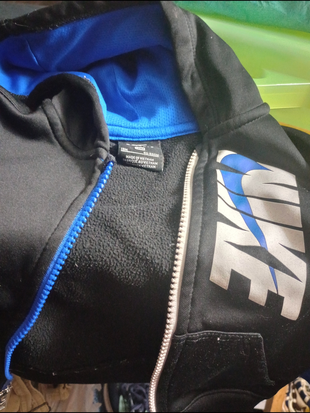 Nike Kids' Black & Blue Full-Zip Hoodie 18.Month.